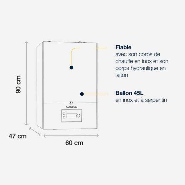 Chaudière MCR 2 35 BIC - chauffage et ballon d'eau chaude 45L