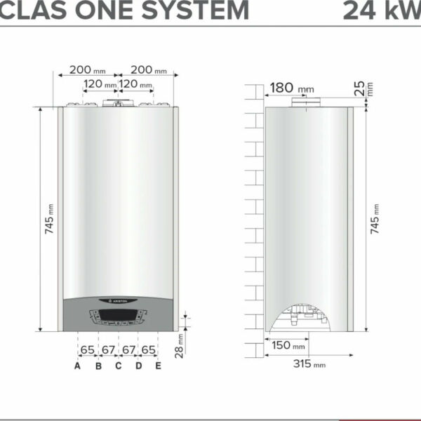 Chaudière murale à condensation CLAS ONE SYSTEM 25kW